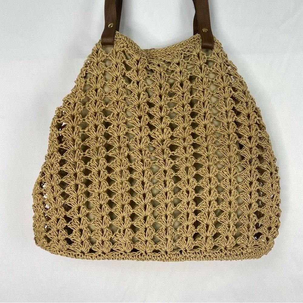 Vintage St.‎ John Bay Paper Straw Beach Tote Bag Shoulder Bag Boho Bohemian
